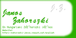 janos zahorszki business card